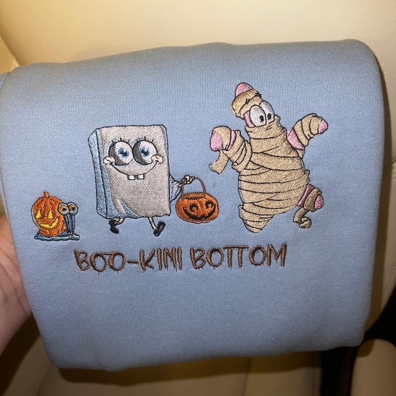 Boo-Kini Bottom Fall Embroidered Sweatshirt - Buy One Get One 50% OFF