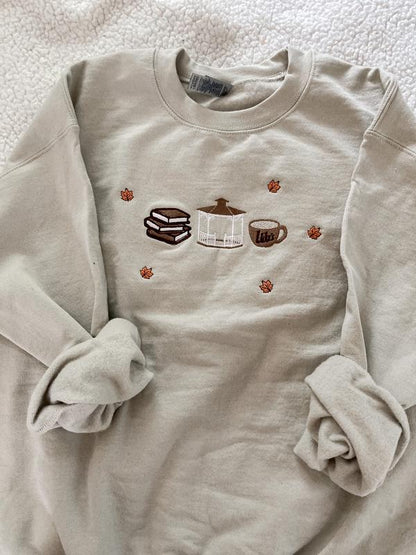 Gilmore Gurls Coffee Fall Embroidered Sweatshirt - Buy One Get One 50% OFF